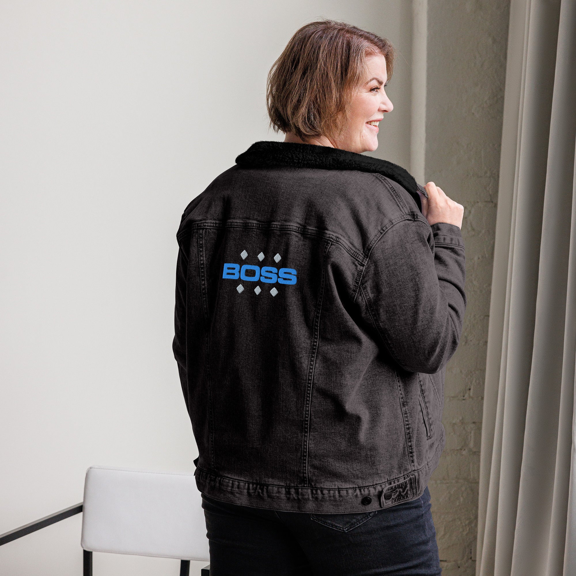 Unisex BOSS Denim Sherpa Jacket